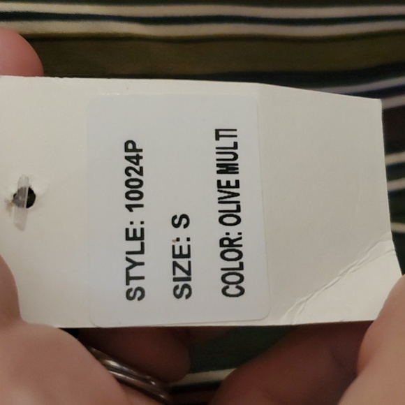 Idem Ditto Striped High Waisted Wide Leg Pants In Olive Multi Size S NWT'S - Picture 6 of 8